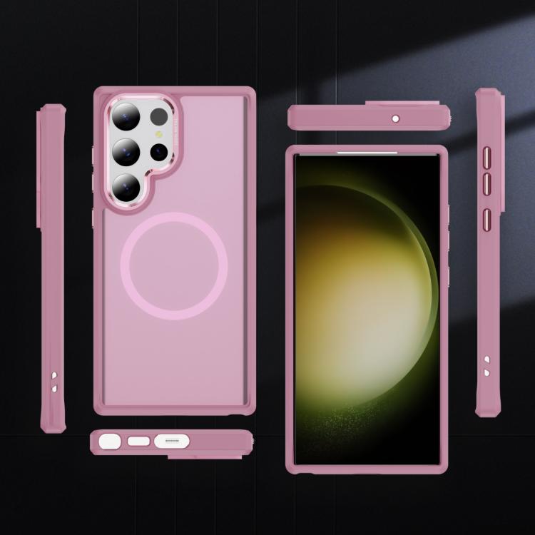 For Samsung Galaxy S23 Ultra 5G Hardware Lens Protection MagSafe Magnetic PC Hybrid TPU Phone Case