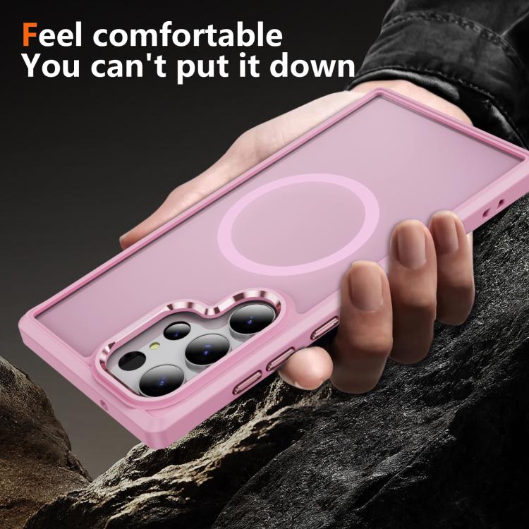 For Samsung Galaxy S23 Ultra 5G Hardware Lens Protection MagSafe Magnetic PC Hybrid TPU Phone Case