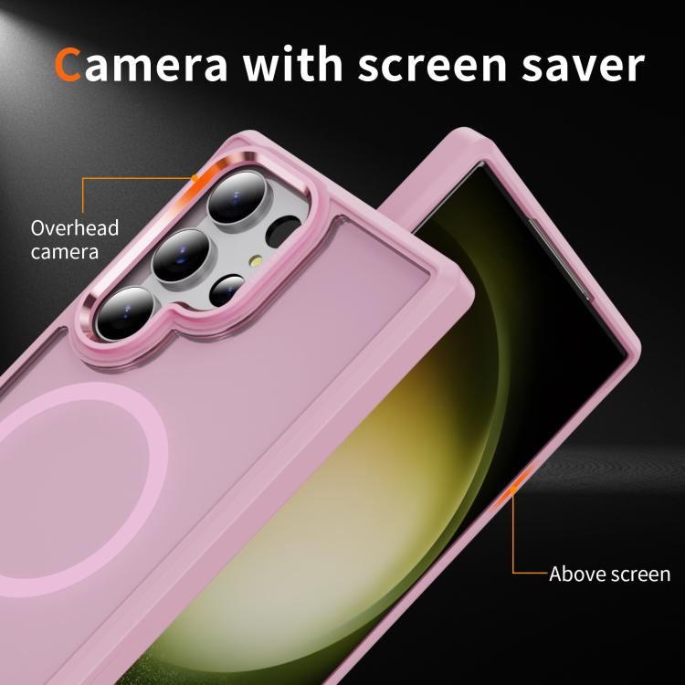 For Samsung Galaxy S23 Ultra 5G Hardware Lens Protection MagSafe Magnetic PC Hybrid TPU Phone Case