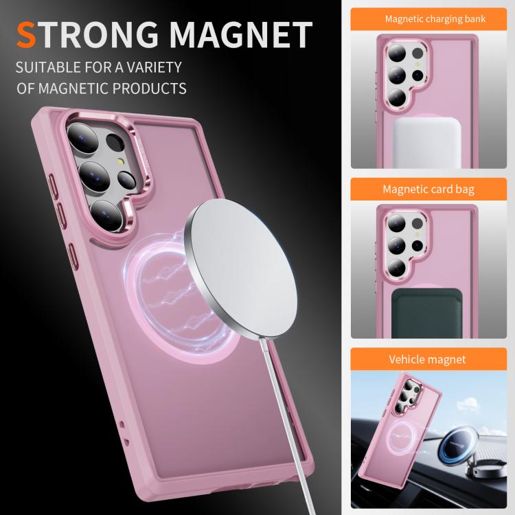 For Samsung Galaxy S23 Ultra 5G Hardware Lens Protection MagSafe Magnetic PC Hybrid TPU Phone Case