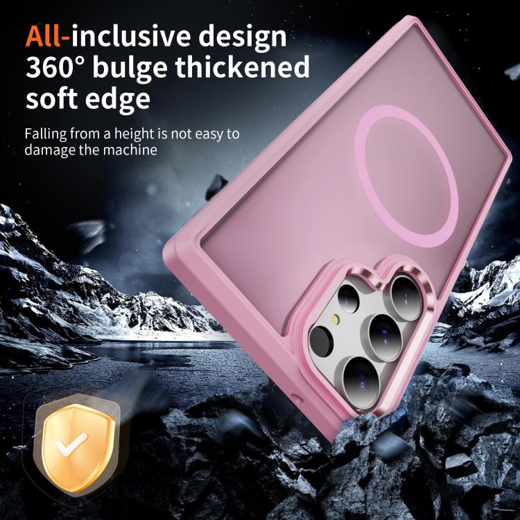 For Samsung Galaxy S23 Ultra 5G Hardware Lens Protection MagSafe Magnetic PC Hybrid TPU Phone Case