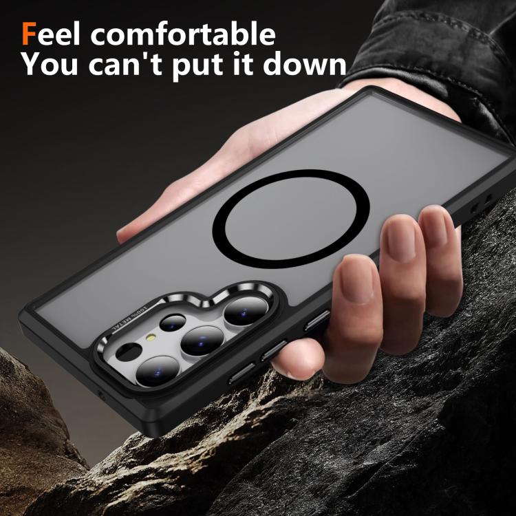 For Samsung Galaxy S23 Ultra 5G Hardware Lens Protection MagSafe Magnetic PC Hybrid TPU Phone Case