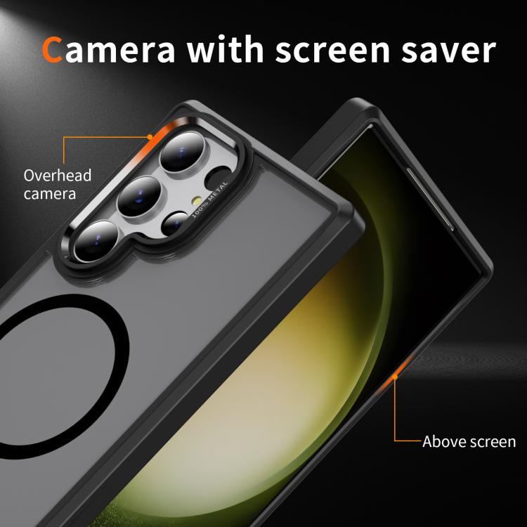 For Samsung Galaxy S23 Ultra 5G Hardware Lens Protection MagSafe Magnetic PC Hybrid TPU Phone Case