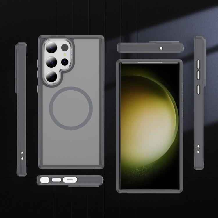 For Samsung Galaxy S23 Ultra 5G Hardware Lens Protection MagSafe Magnetic PC Hybrid TPU Phone Case