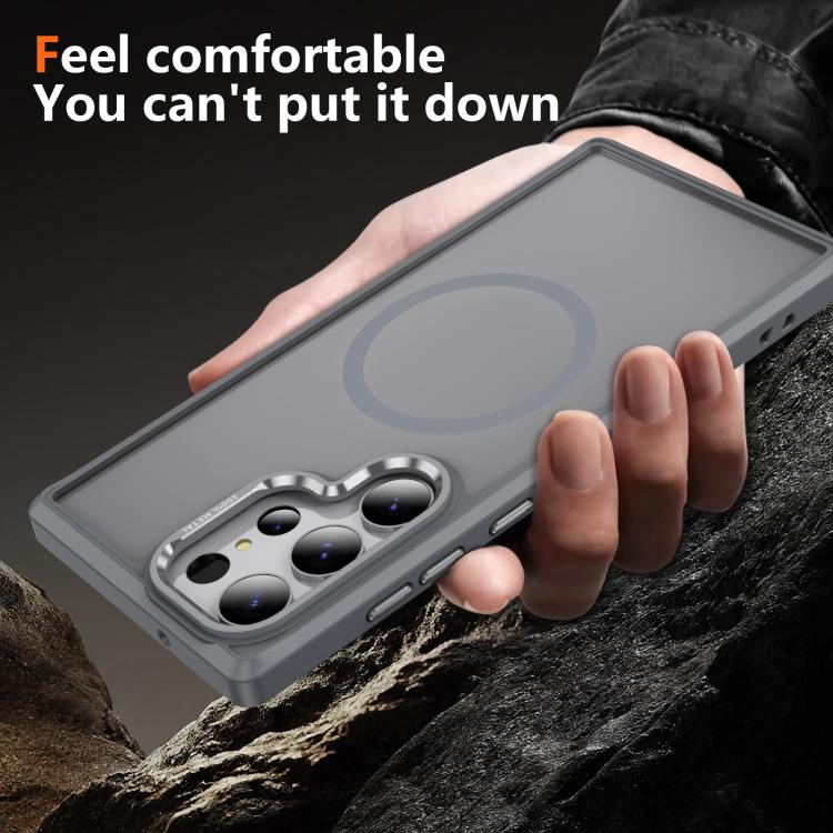 For Samsung Galaxy S23 Ultra 5G Hardware Lens Protection MagSafe Magnetic PC Hybrid TPU Phone Case