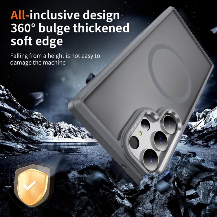 For Samsung Galaxy S23 Ultra 5G Hardware Lens Protection MagSafe Magnetic PC Hybrid TPU Phone Case