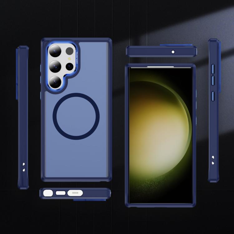 For Samsung Galaxy S23 Ultra 5G Hardware Lens Protection MagSafe Magnetic PC Hybrid TPU Phone Case