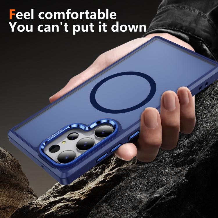 For Samsung Galaxy S23 Ultra 5G Hardware Lens Protection MagSafe Magnetic PC Hybrid TPU Phone Case