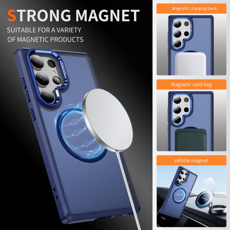 For Samsung Galaxy S23 Ultra 5G Hardware Lens Protection MagSafe Magnetic PC Hybrid TPU Phone Case