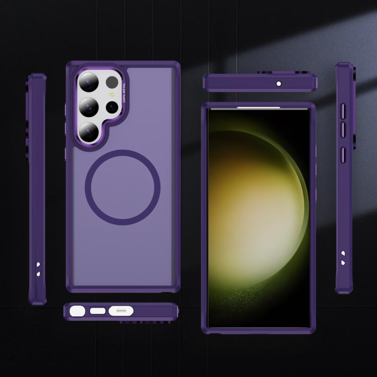 For Samsung Galaxy S23 Ultra 5G Hardware Lens Protection MagSafe Magnetic PC Hybrid TPU Phone Case