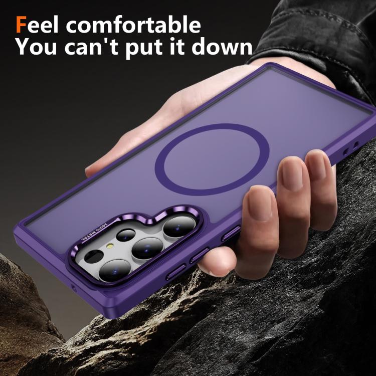 For Samsung Galaxy S23 Ultra 5G Hardware Lens Protection MagSafe Magnetic PC Hybrid TPU Phone Case