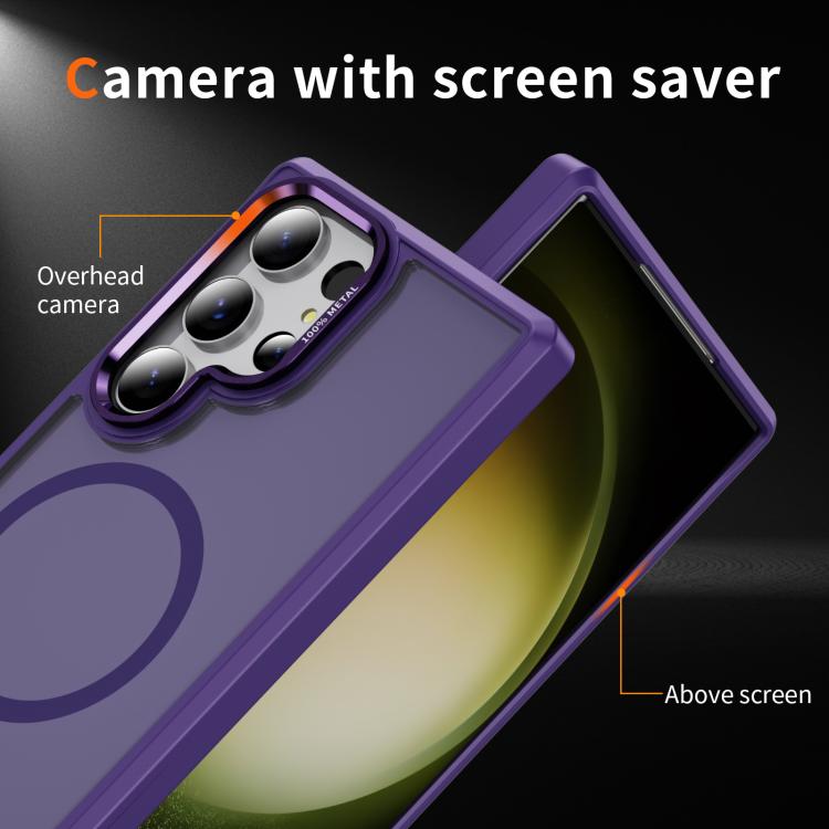 For Samsung Galaxy S23 Ultra 5G Hardware Lens Protection MagSafe Magnetic PC Hybrid TPU Phone Case