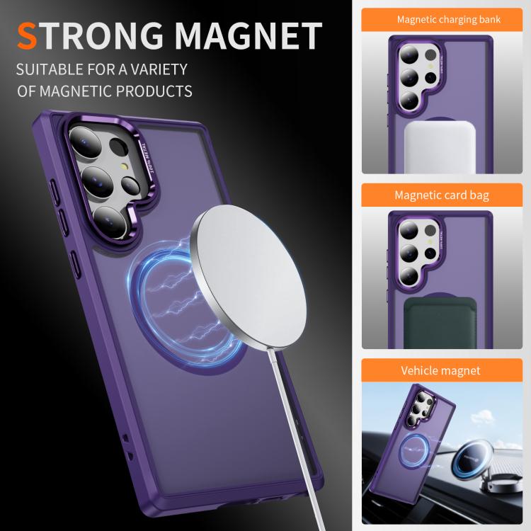 For Samsung Galaxy S23 Ultra 5G Hardware Lens Protection MagSafe Magnetic PC Hybrid TPU Phone Case