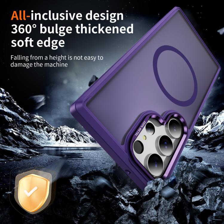 For Samsung Galaxy S23 Ultra 5G Hardware Lens Protection MagSafe Magnetic PC Hybrid TPU Phone Case