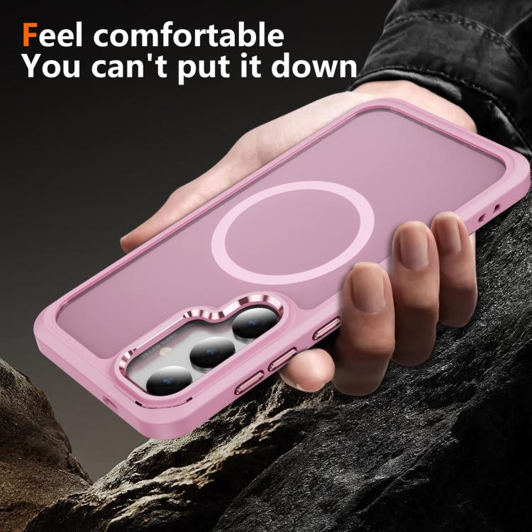 For Samsung Galaxy S24 / S25 5G Hardware Lens Protection MagSafe Magnetic PC Hybrid TPU Phone Case