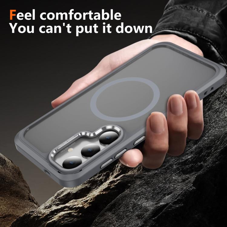 For Samsung Galaxy S24 / S25 5G Hardware Lens Protection MagSafe Magnetic PC Hybrid TPU Phone Case