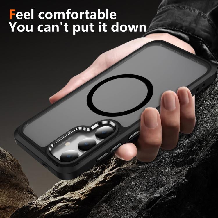 For Samsung Galaxy S24+ / S25+ 5G Hardware Lens Protection MagSafe Magnetic PC Hybrid TPU Phone Case