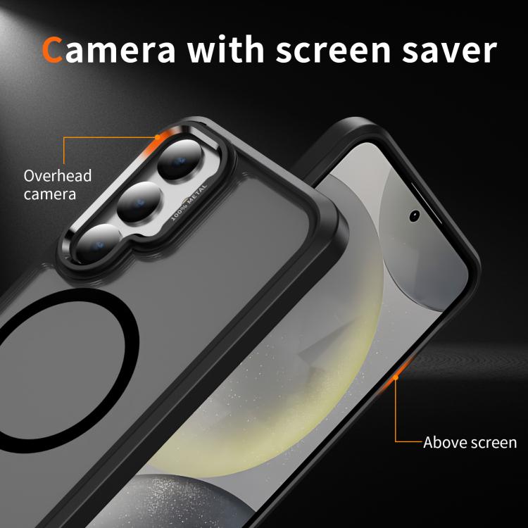 For Samsung Galaxy S24+ / S25+ 5G Hardware Lens Protection MagSafe Magnetic PC Hybrid TPU Phone Case