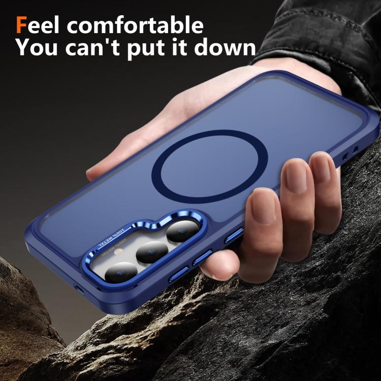 For Samsung Galaxy S24+ / S25+ 5G Hardware Lens Protection MagSafe Magnetic PC Hybrid TPU Phone Case