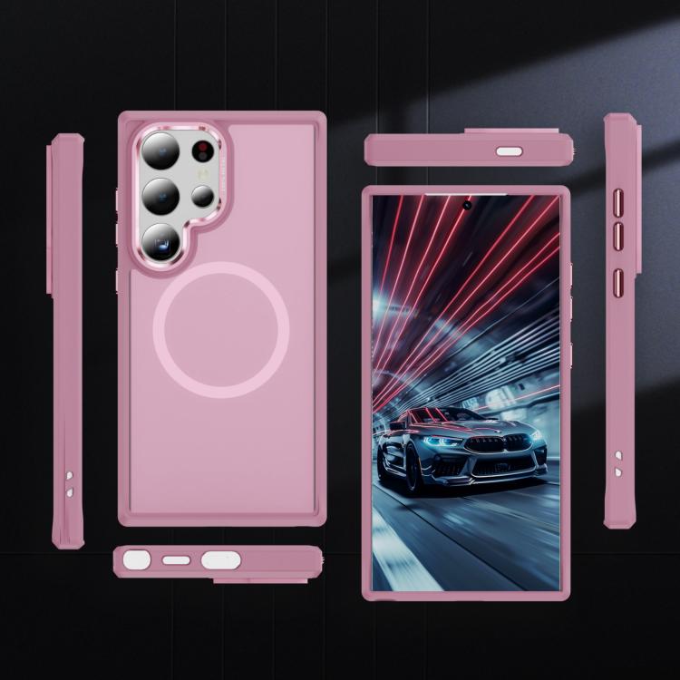 For Samsung Galaxy S24 Ultra 5G Hardware Lens Protection MagSafe Magnetic PC Hybrid TPU Phone Case