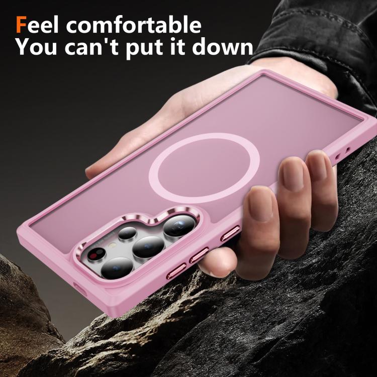For Samsung Galaxy S24 Ultra 5G Hardware Lens Protection MagSafe Magnetic PC Hybrid TPU Phone Case