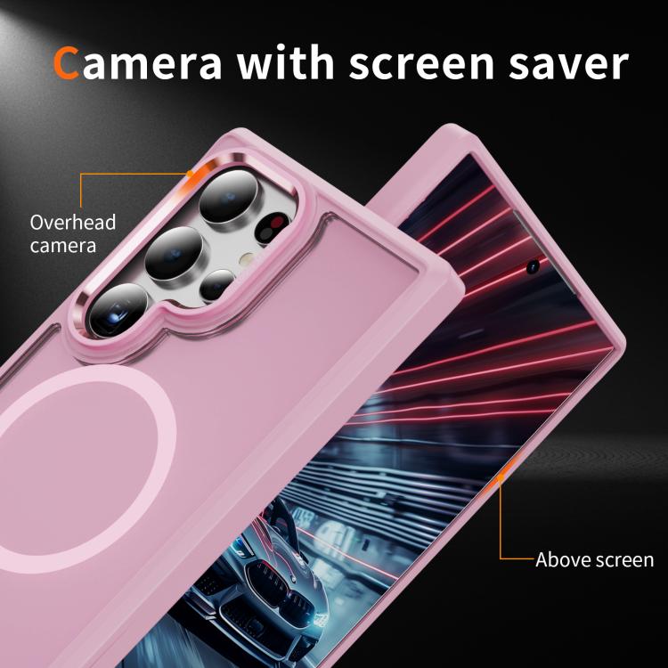 For Samsung Galaxy S24 Ultra 5G Hardware Lens Protection MagSafe Magnetic PC Hybrid TPU Phone Case