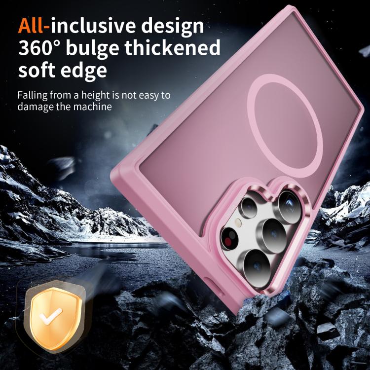 For Samsung Galaxy S24 Ultra 5G Hardware Lens Protection MagSafe Magnetic PC Hybrid TPU Phone Case