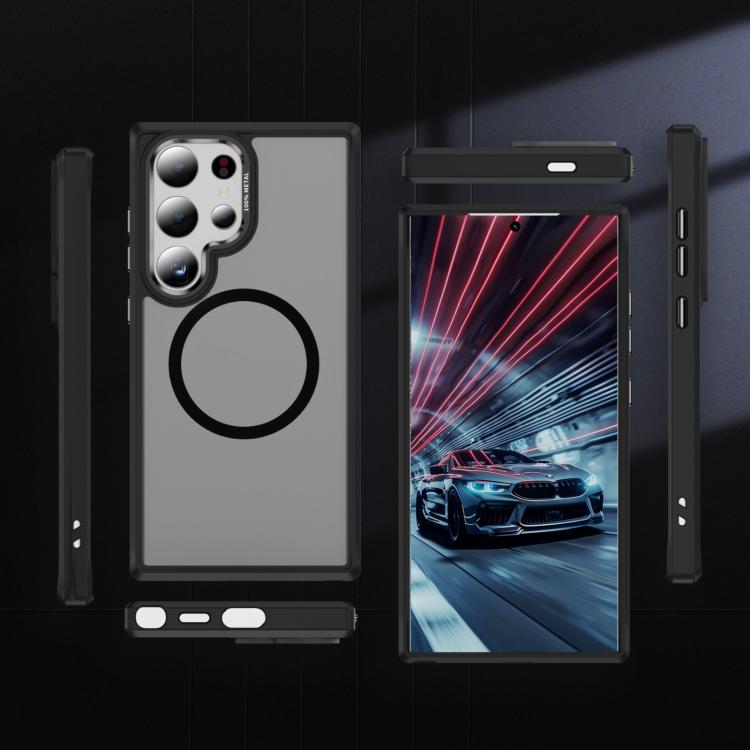 For Samsung Galaxy S24 Ultra 5G Hardware Lens Protection MagSafe Magnetic PC Hybrid TPU Phone Case