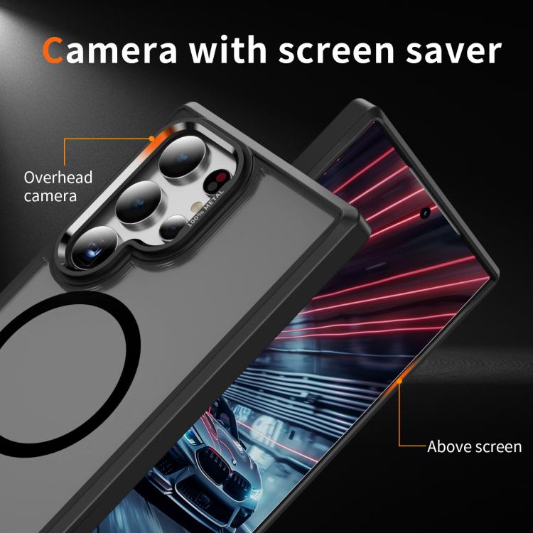 For Samsung Galaxy S24 Ultra 5G Hardware Lens Protection MagSafe Magnetic PC Hybrid TPU Phone Case