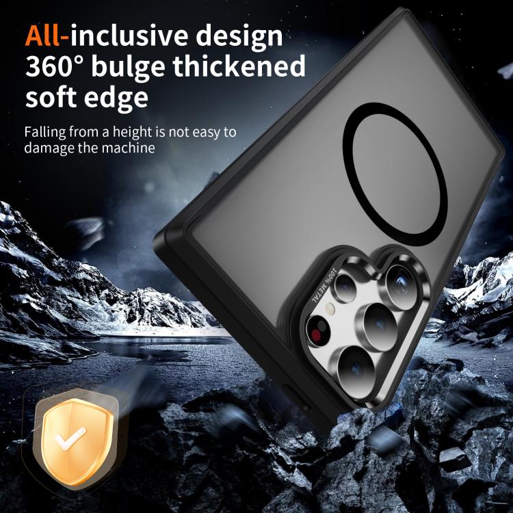 For Samsung Galaxy S24 Ultra 5G Hardware Lens Protection MagSafe Magnetic PC Hybrid TPU Phone Case