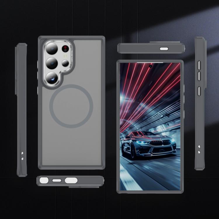 For Samsung Galaxy S24 Ultra 5G Hardware Lens Protection MagSafe Magnetic PC Hybrid TPU Phone Case