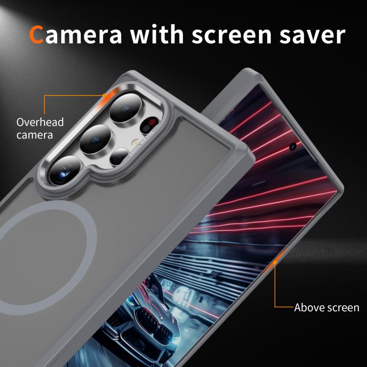 For Samsung Galaxy S24 Ultra 5G Hardware Lens Protection MagSafe Magnetic PC Hybrid TPU Phone Case