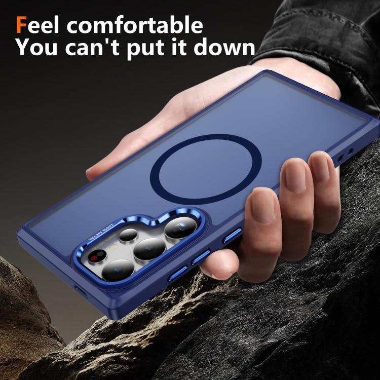 For Samsung Galaxy S24 Ultra 5G Hardware Lens Protection MagSafe Magnetic PC Hybrid TPU Phone Case