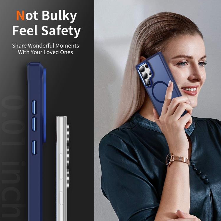 For Samsung Galaxy S24 Ultra 5G Hardware Lens Protection MagSafe Magnetic PC Hybrid TPU Phone Case