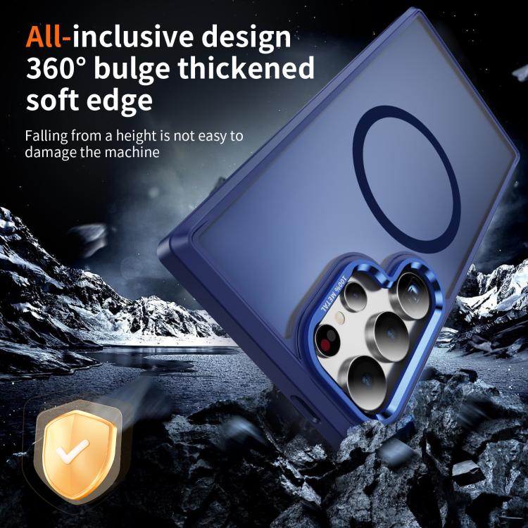 For Samsung Galaxy S24 Ultra 5G Hardware Lens Protection MagSafe Magnetic PC Hybrid TPU Phone Case