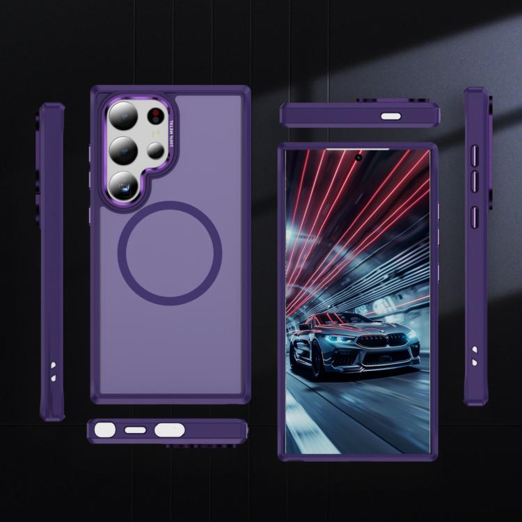 For Samsung Galaxy S24 Ultra 5G Hardware Lens Protection MagSafe Magnetic PC Hybrid TPU Phone Case