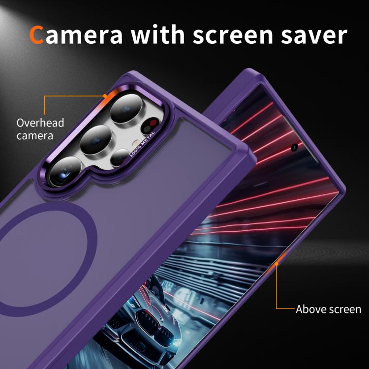 For Samsung Galaxy S24 Ultra 5G Hardware Lens Protection MagSafe Magnetic PC Hybrid TPU Phone Case