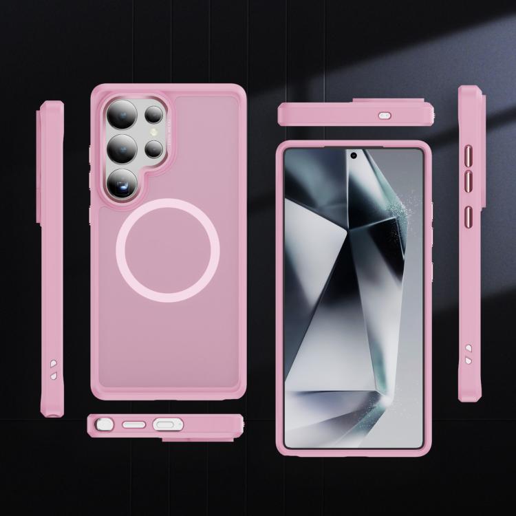 For Samsung Galaxy S25 Ultra 5G Hardware Lens Protection MagSafe Magnetic PC Hybrid TPU Phone Case