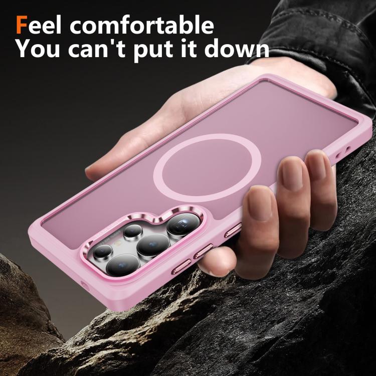 For Samsung Galaxy S25 Ultra 5G Hardware Lens Protection MagSafe Magnetic PC Hybrid TPU Phone Case