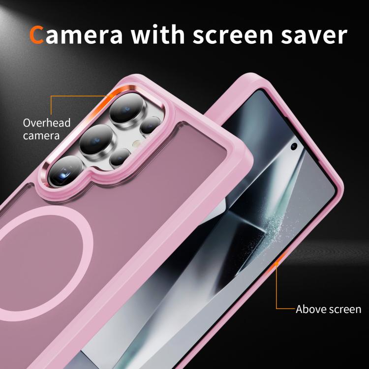 For Samsung Galaxy S25 Ultra 5G Hardware Lens Protection MagSafe Magnetic PC Hybrid TPU Phone Case