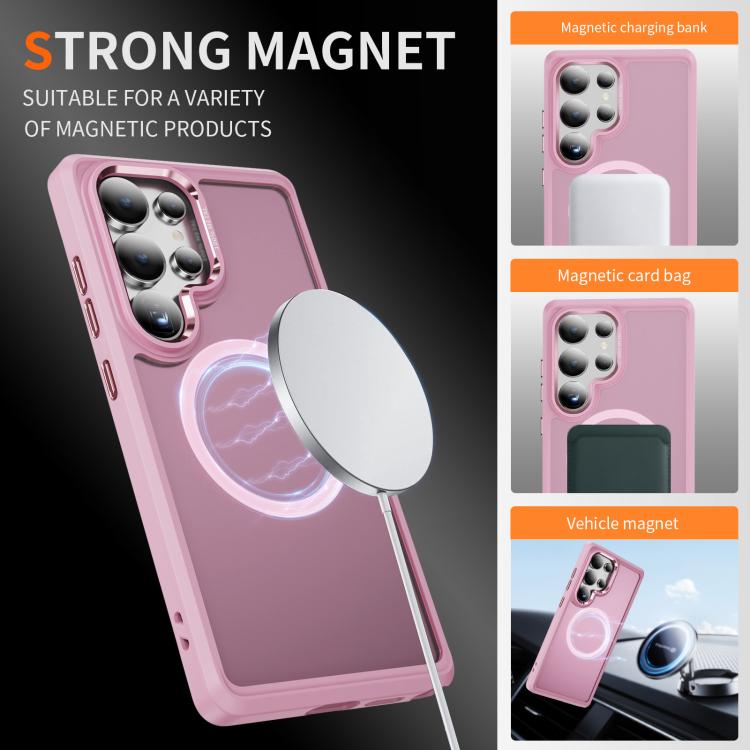 For Samsung Galaxy S25 Ultra 5G Hardware Lens Protection MagSafe Magnetic PC Hybrid TPU Phone Case