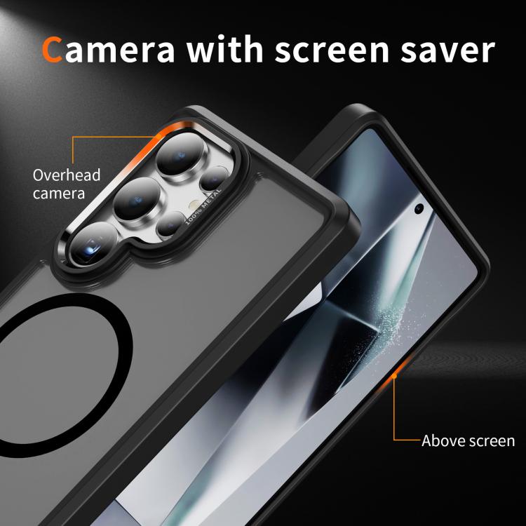 For Samsung Galaxy S25 Ultra 5G Hardware Lens Protection MagSafe Magnetic PC Hybrid TPU Phone Case