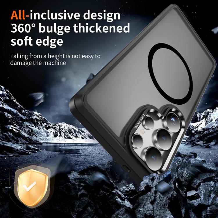 For Samsung Galaxy S25 Ultra 5G Hardware Lens Protection MagSafe Magnetic PC Hybrid TPU Phone Case