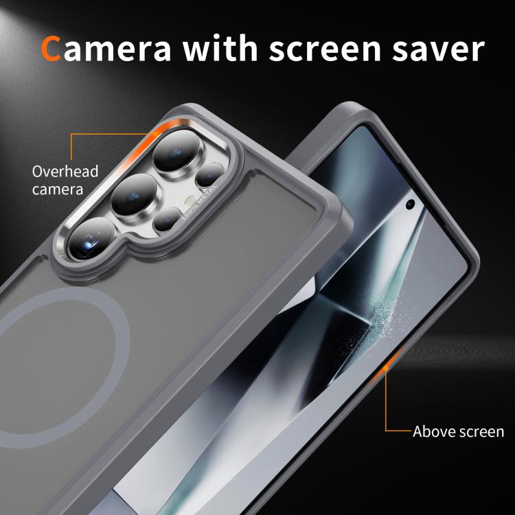 For Samsung Galaxy S25 Ultra 5G Hardware Lens Protection MagSafe Magnetic PC Hybrid TPU Phone Case