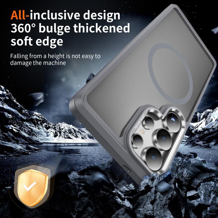 For Samsung Galaxy S25 Ultra 5G Hardware Lens Protection MagSafe Magnetic PC Hybrid TPU Phone Case