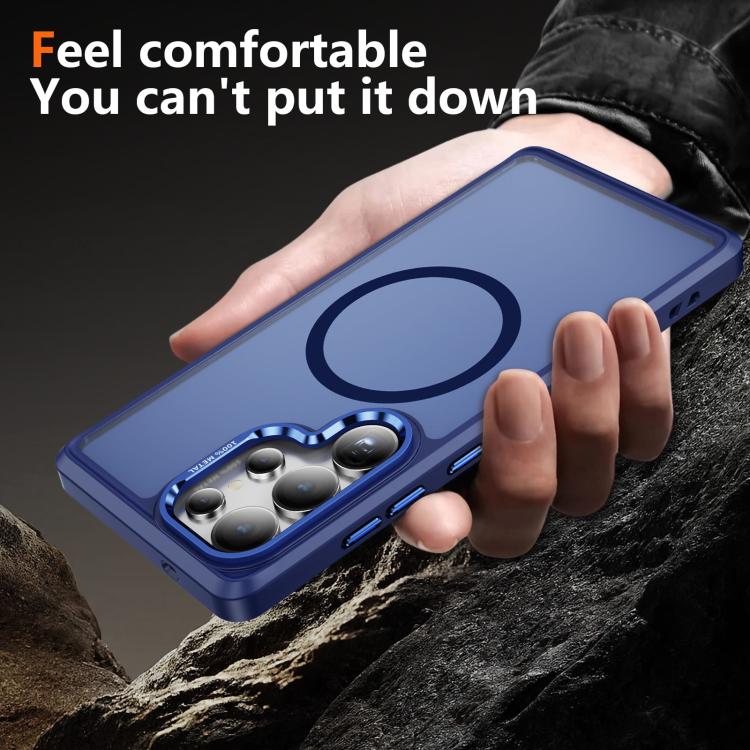 For Samsung Galaxy S25 Ultra 5G Hardware Lens Protection MagSafe Magnetic PC Hybrid TPU Phone Case