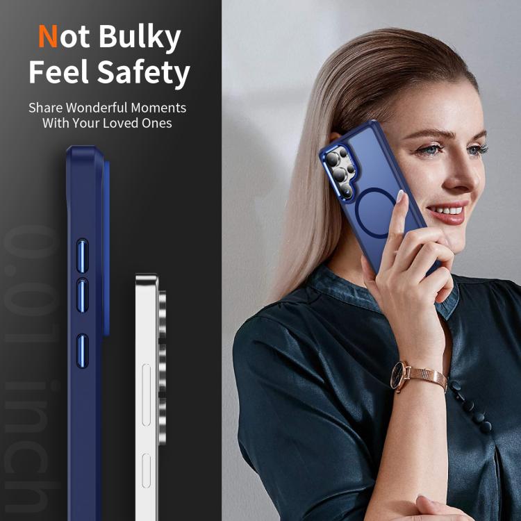For Samsung Galaxy S25 Ultra 5G Hardware Lens Protection MagSafe Magnetic PC Hybrid TPU Phone Case