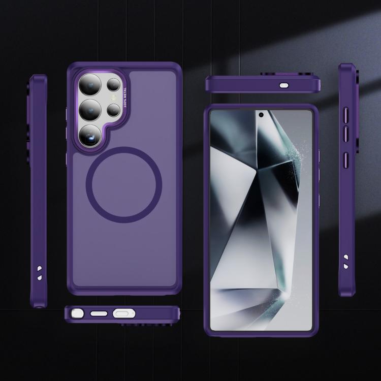 For Samsung Galaxy S25 Ultra 5G Hardware Lens Protection MagSafe Magnetic PC Hybrid TPU Phone Case