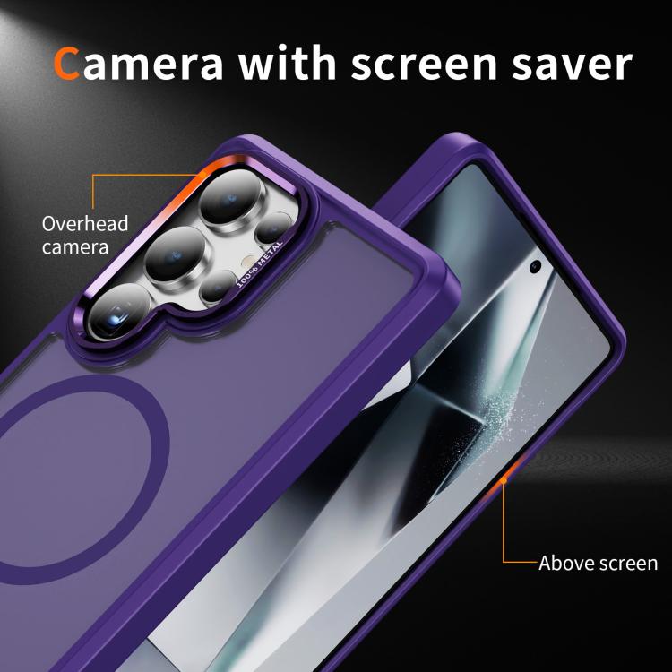 For Samsung Galaxy S25 Ultra 5G Hardware Lens Protection MagSafe Magnetic PC Hybrid TPU Phone Case