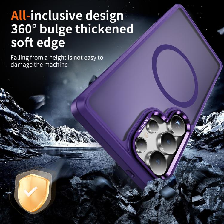 For Samsung Galaxy S25 Ultra 5G Hardware Lens Protection MagSafe Magnetic PC Hybrid TPU Phone Case